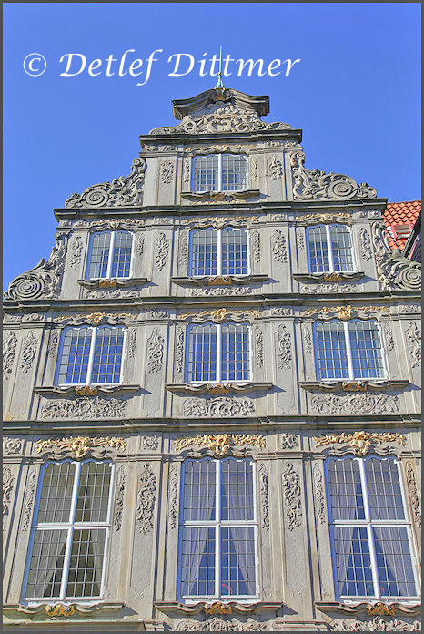 der Giebel eines Kaufmannshauses in der Altstadt von Bremen