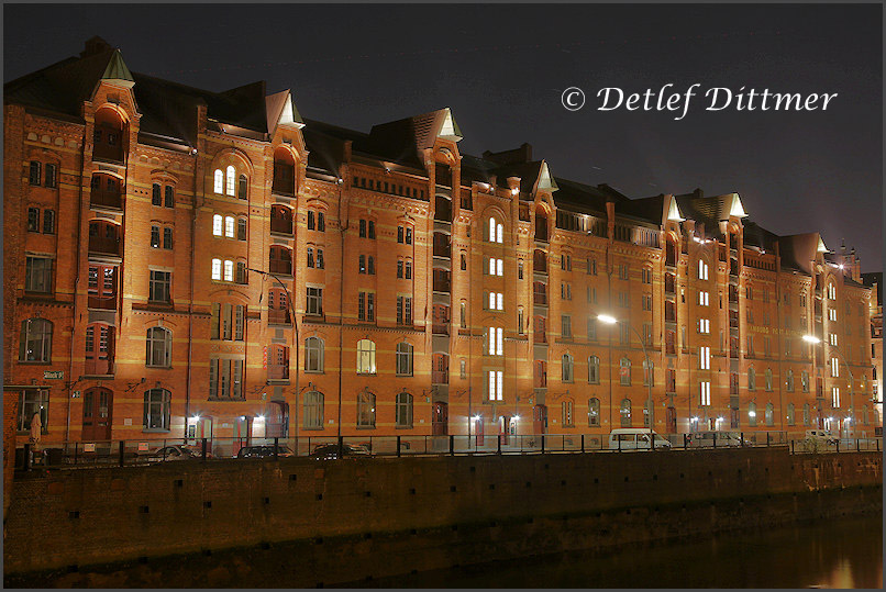 Die Speicherstadt am spten Abend, Hamburg