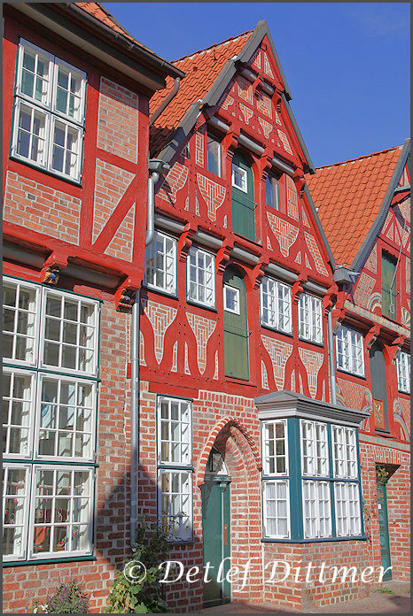 Ein verziertes Fachwerkhaus in der Altstadt von Lneburg
