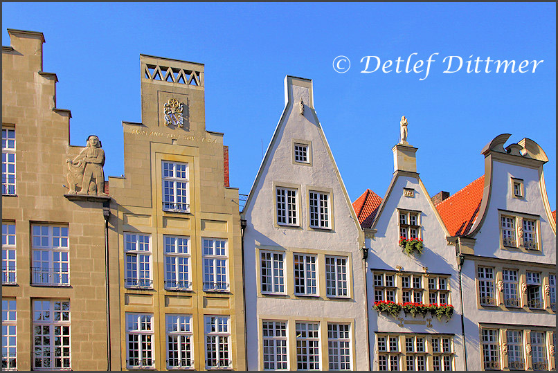 restaurierte Giebelhuser am Prinzipalmarkt in Mnster