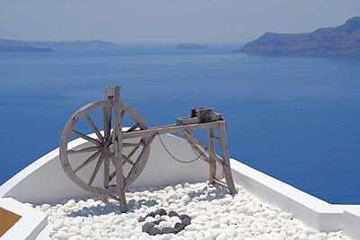in Oia: Blick auf die Caldera